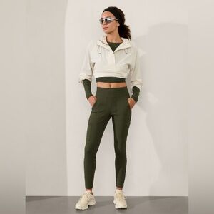 💚ATHLETA HEADLANDS HYBRID HIGH RISE CARGO LEGGING •ASPEN OLIVE •SIZE 2P ✨